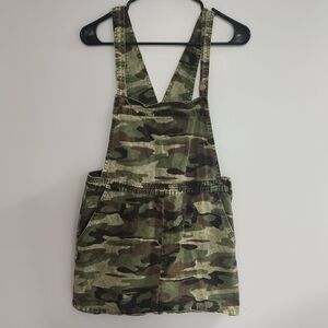 Boohoo Camo Overall Dress Jumper